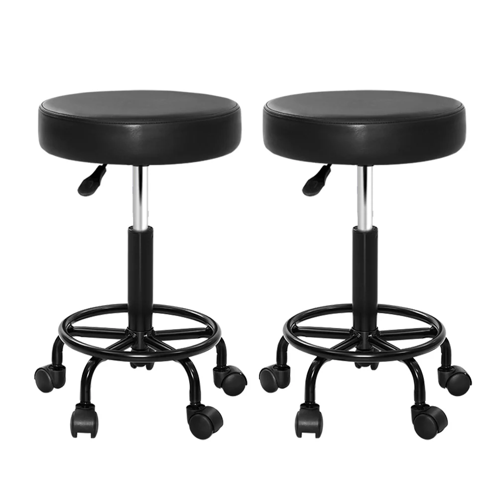 Set of 2 Salon Stool Round Swivel Chair - Nurns