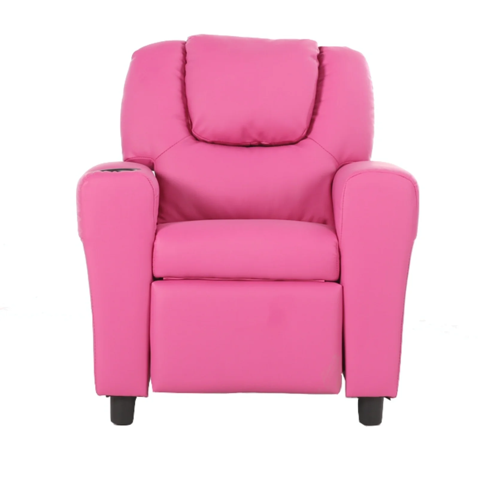 Pierce Kids Recliner Chair Sofa Children Lounge Couch PU Armchair - Pink - Nurns