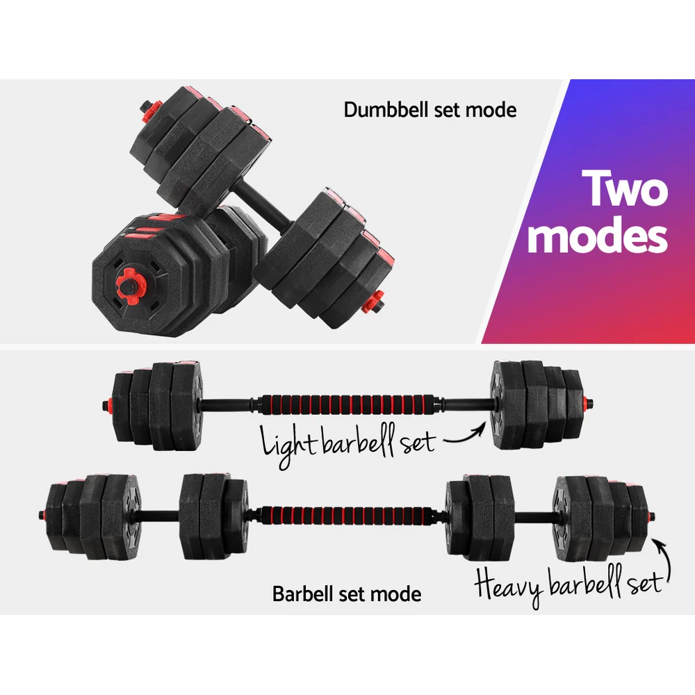 Everfit 40kg Dumbbells Barbell Set Adjustable Dumbbell Weight Lifting - Nurns