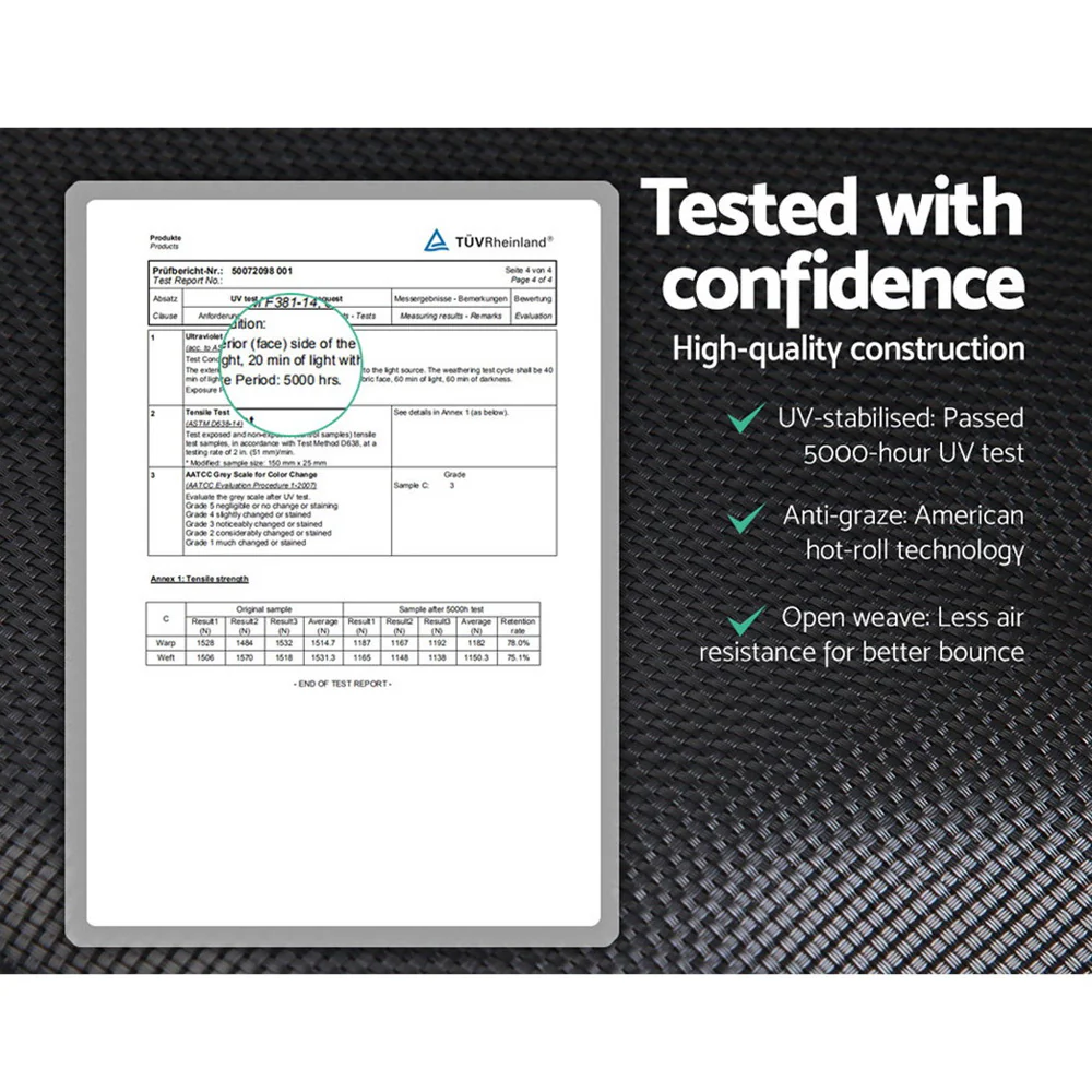 Everfit Trampoline for Kids 12FT with Ladder Enclosure Safety Net Pad Gift Round - Nurns