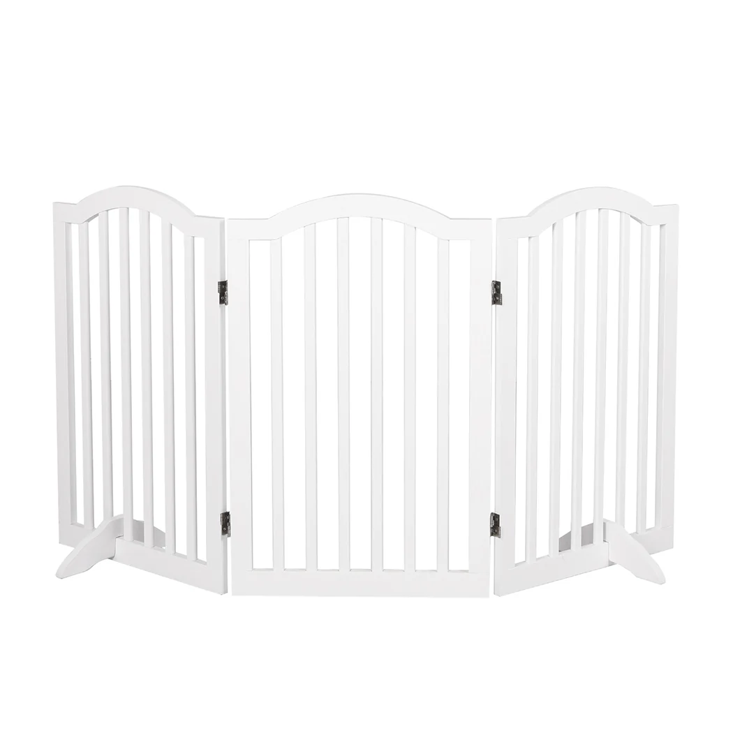 PaWz Wooden Pet Gate Dog Fence Safety White - Nurns
