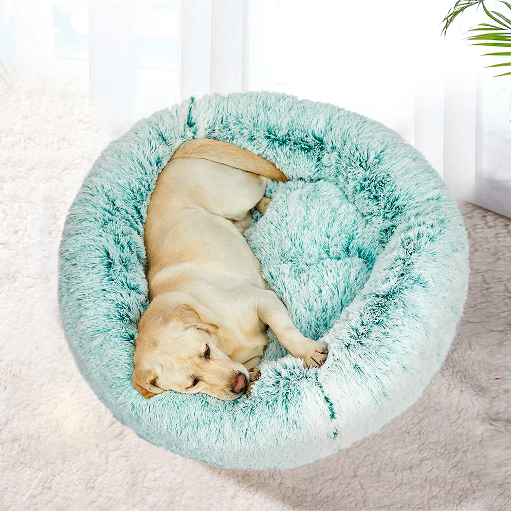 LARGE Dog Beds Pet Donut Nest Calming - Teal - Nurns