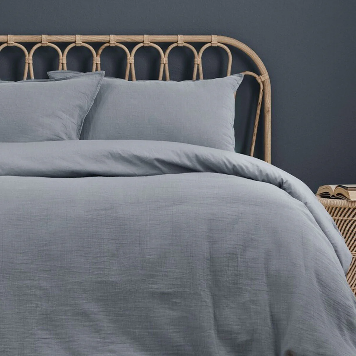 QUEEN Cotton Gauze Quilt Cover Set - Earth Grey - Nurns