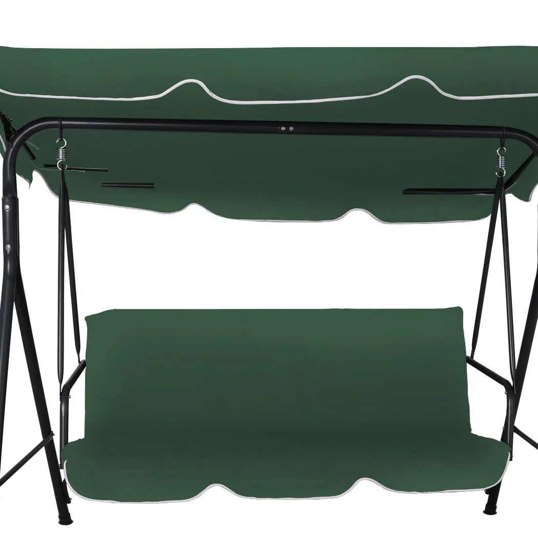 Lorel Swing Chair Garden Canopy Cushion Bench - Green - Nurns