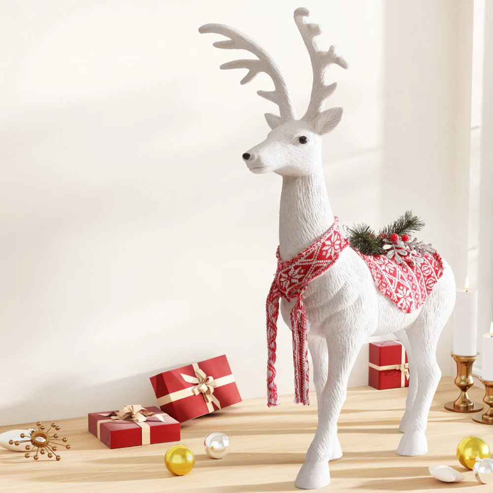 Christmas Reindeer 80cm Glitter Deer Ornaments Party Decorations - Nurns