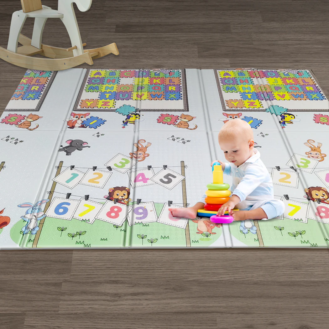 BoPeep Kids Play Mat Baby Crawling Pad Floor Foldable XPE Foam Non-slip Zoo - Nurns