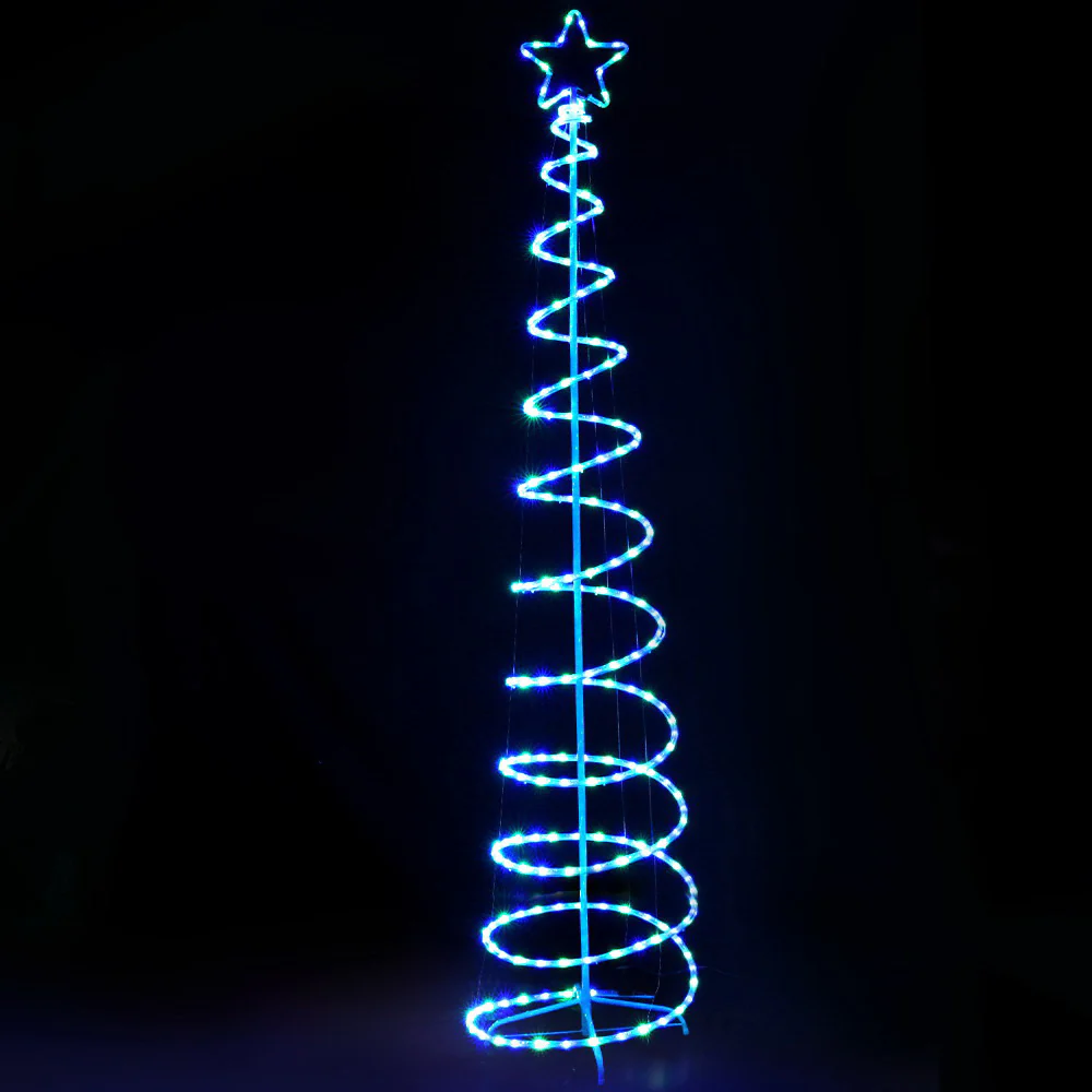 8ft 2.4m Solar LED Christmas Tree Motif Lights 8 Modes - Multi Colour - Nurns
