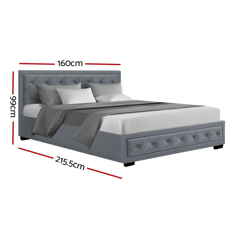 Helio 24cm Bed & Mattress Package - Grey Queen - Nurns