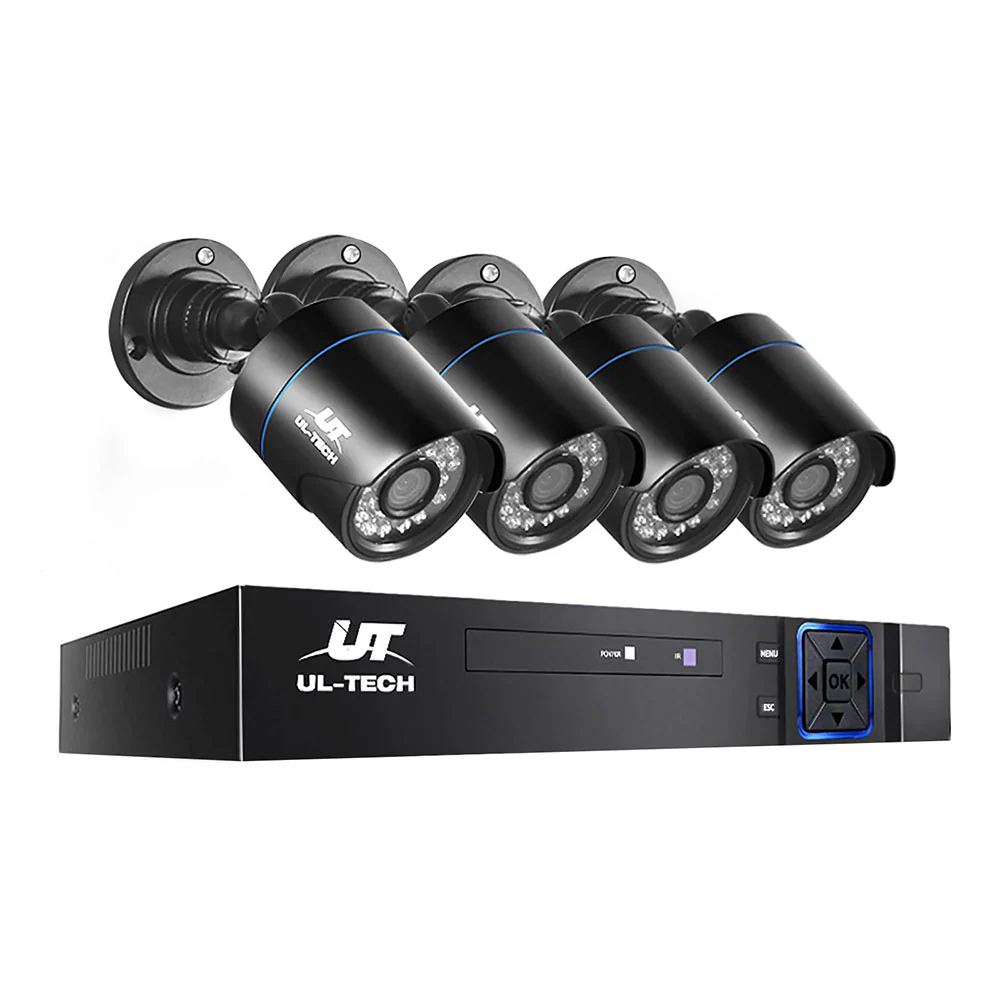 CCTV Security System 8CH DVR 4 Cameras 1080p - Nurns