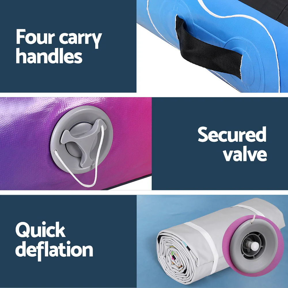 Everfit 6M Air Track Mat Inflatable Gymnastics Tumbling Mat Colourful - Nurns