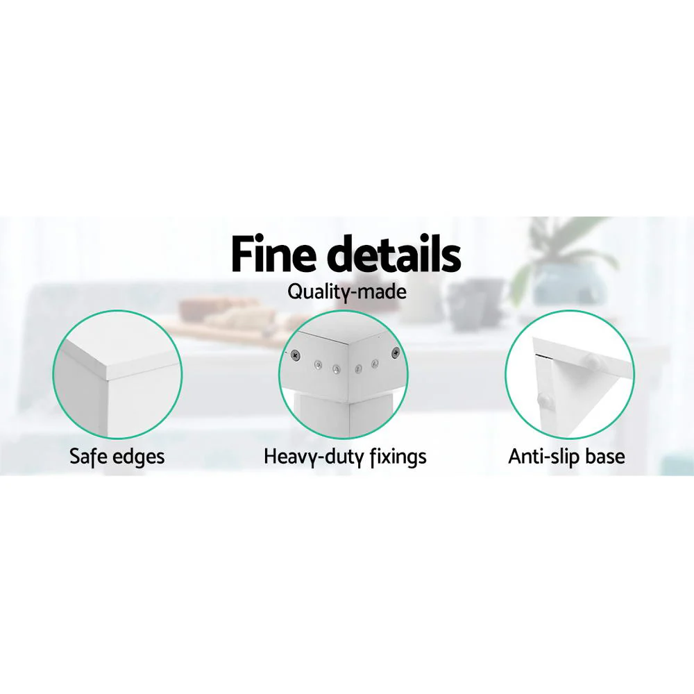 Dining Table 4 Seater Wooden Kitchen Tables White 120cm Cafe Restaurant - Nurns