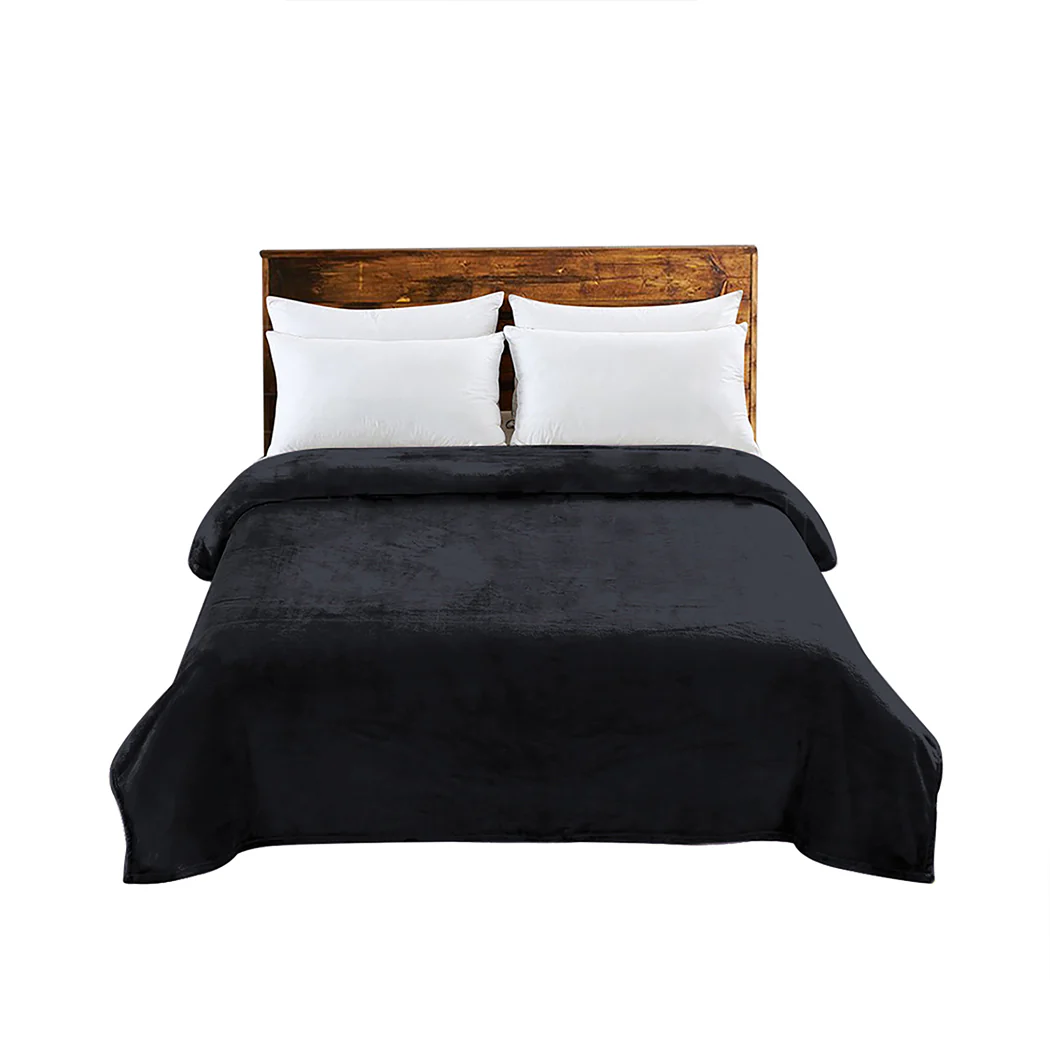 Waylon Throw Ultra-Soft Blanket 320gsm 220x160cm Warm - Dark Grey - Nurns