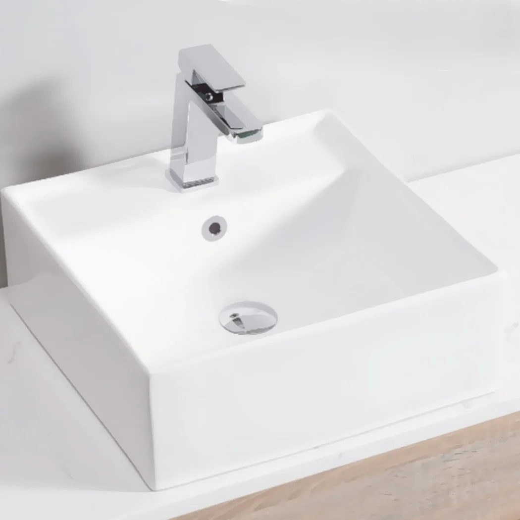 Ceramic Basin Bathroom Wash Counter - Rectangle - Nurns