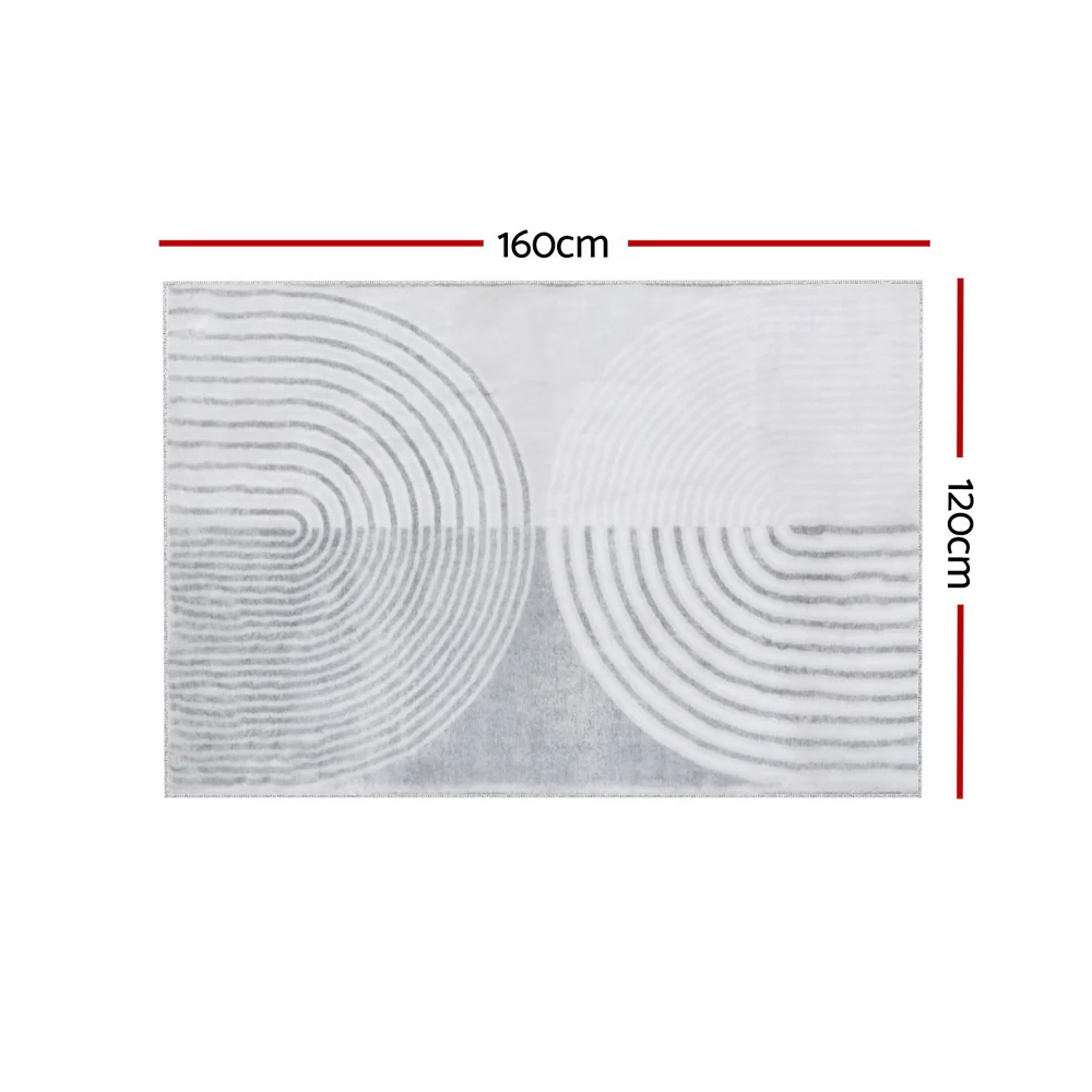 Seraphiel 120x160cm Floor Rugs Washable Area Mat Large Carpet Faux Rabbit Fur - Grey - Nurns