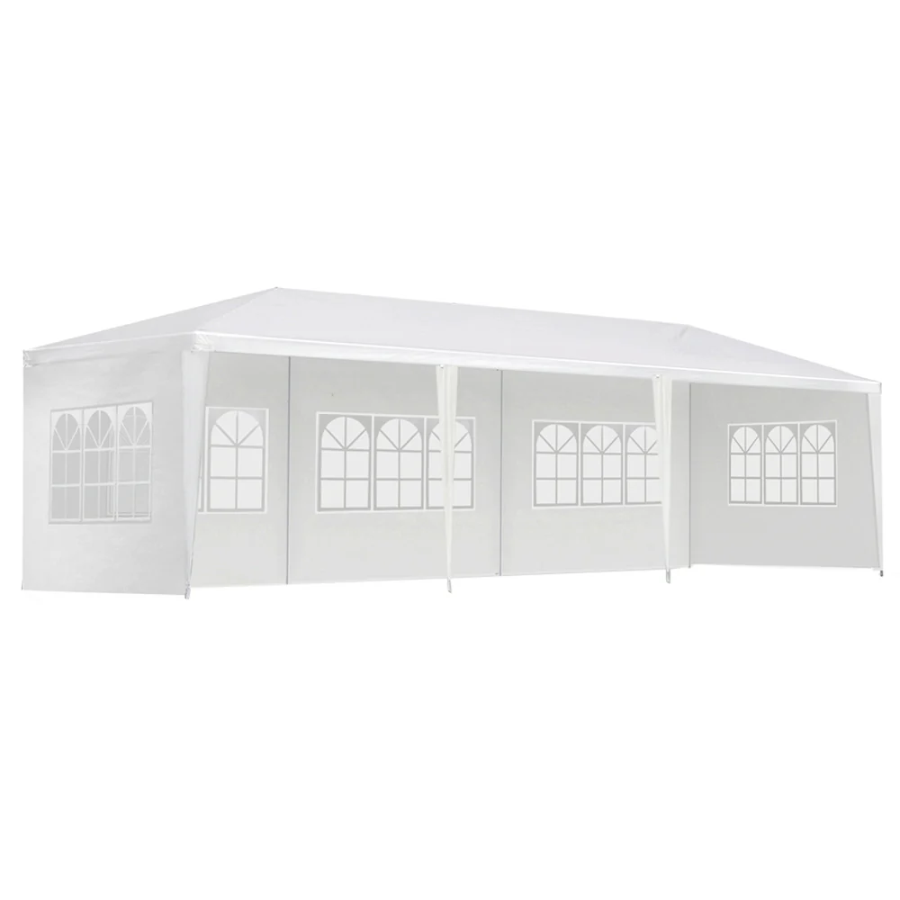 Instahut Gazebo 3x9m Marquee Wedding Party Tent Outdoor Camping Side Wall Canopy 5 Panel White - Nurns