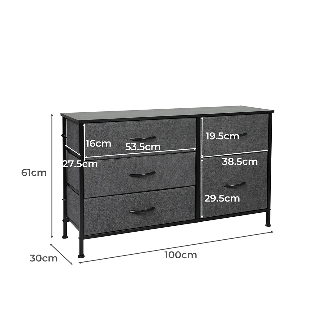 Levede Storage Cabinet Tower Chest Dark Grey - Nurns