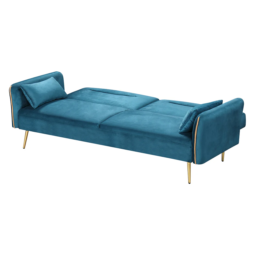 Mattie 3-Seater Sofa Bed Convertible - Peacock Blue - Nurns