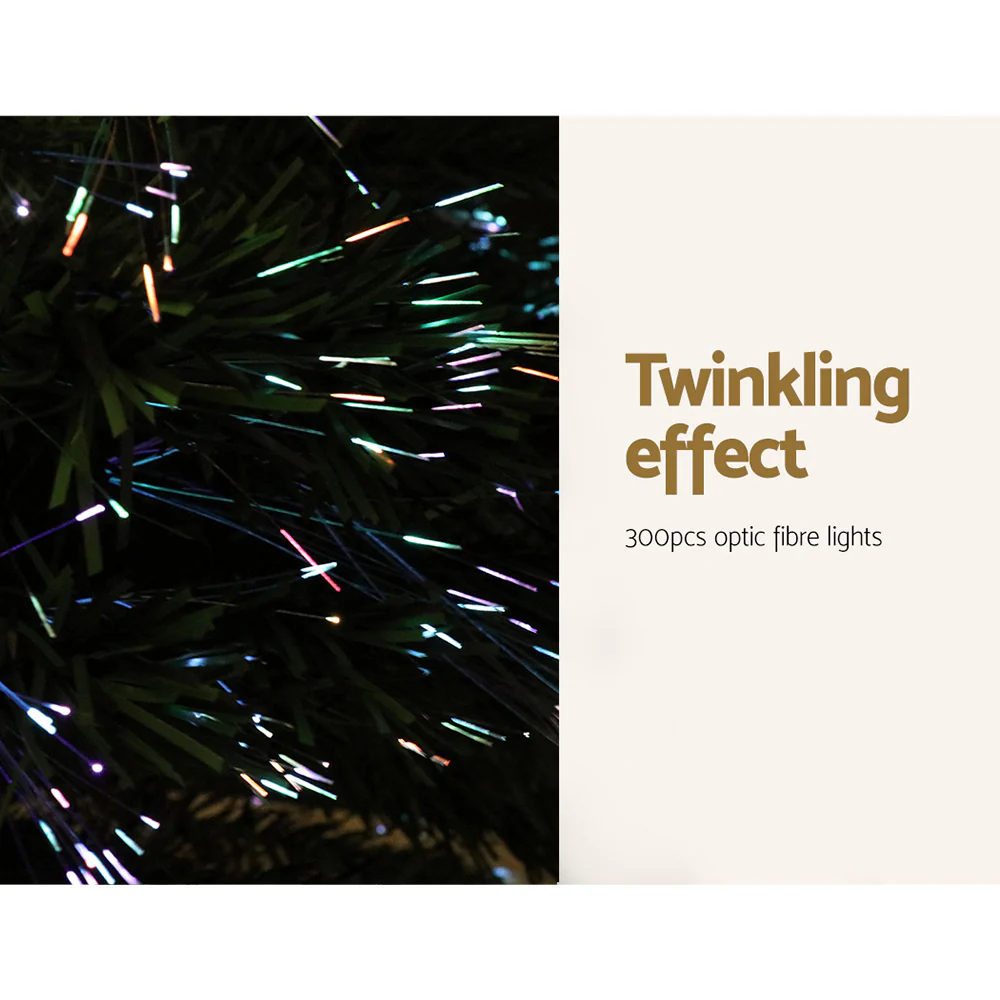 6ft 1.8m 300 Tips Christmas Tree Optic Fibre Xmas tree - Multi Colour - Nurns