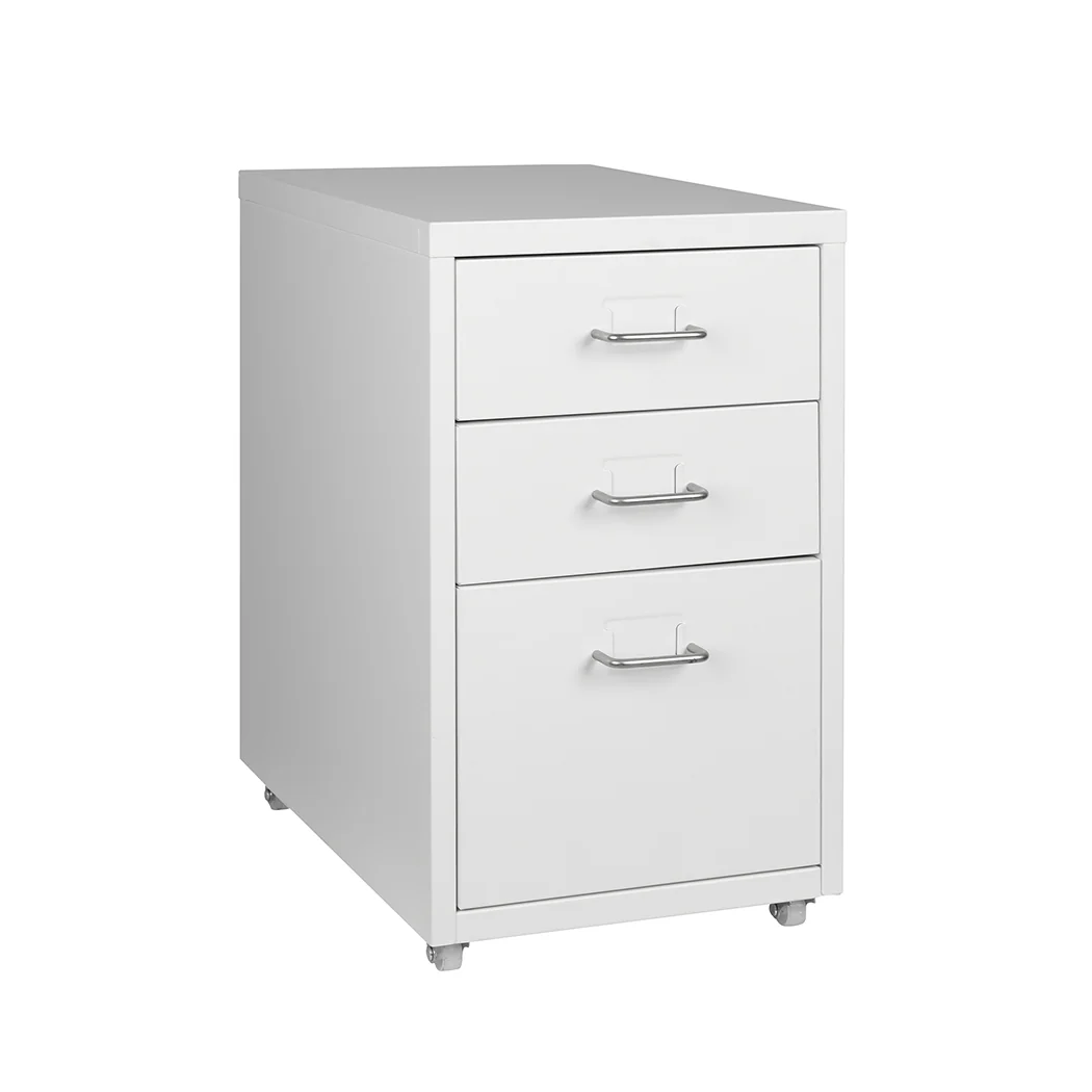 Levede 3 Drawer Office Drawers Cabinet White - Nurns