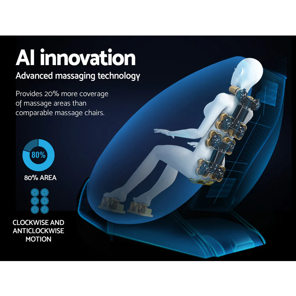 Zephyr Electric Massage Chair Zero Gravity Recliner Body Back Shiatsu Massager - Grey - Nurns