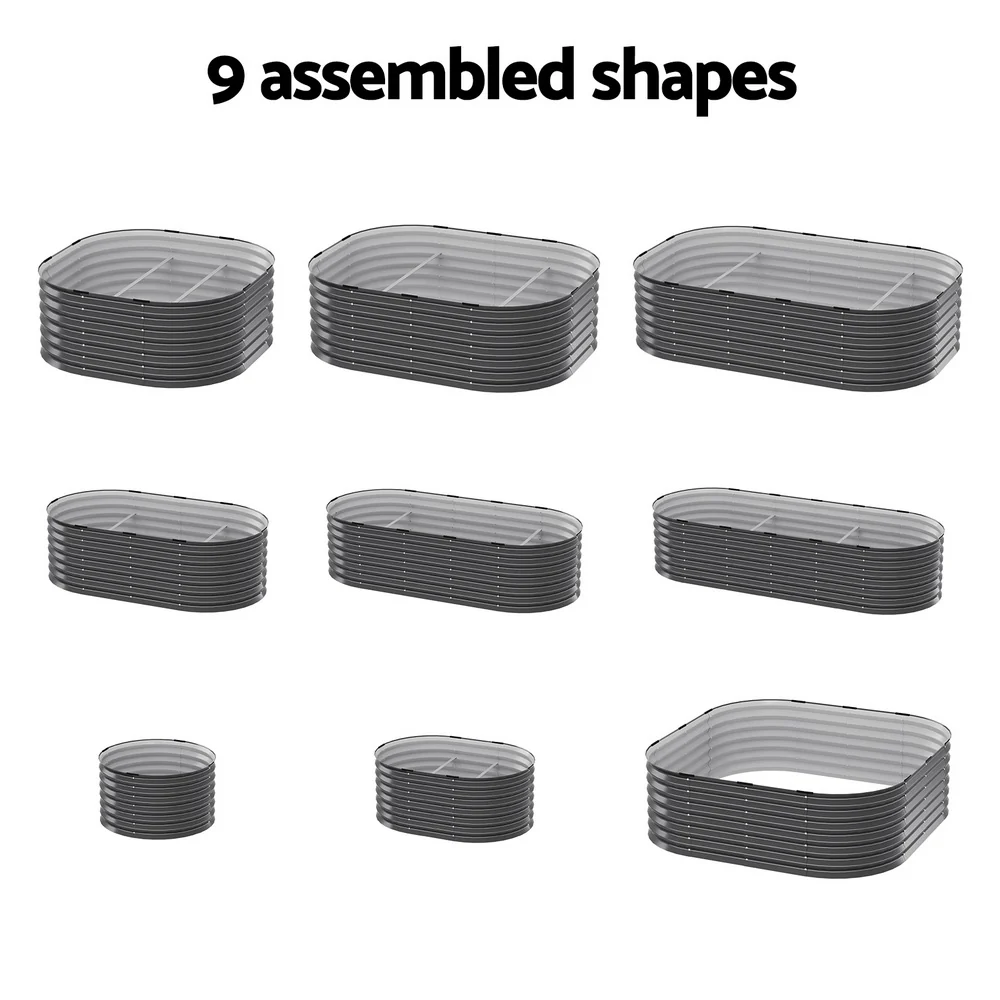 Garden Bed 9 In 1 Modular Planter Box Raised Container Galvanised - Nurns