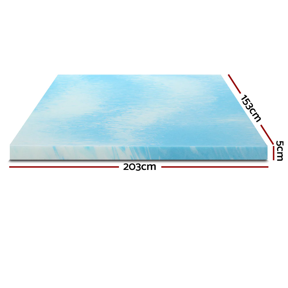 Queen Giselle Bedding Memory Foam Mattress Topper Gel 5cm - Nurns
