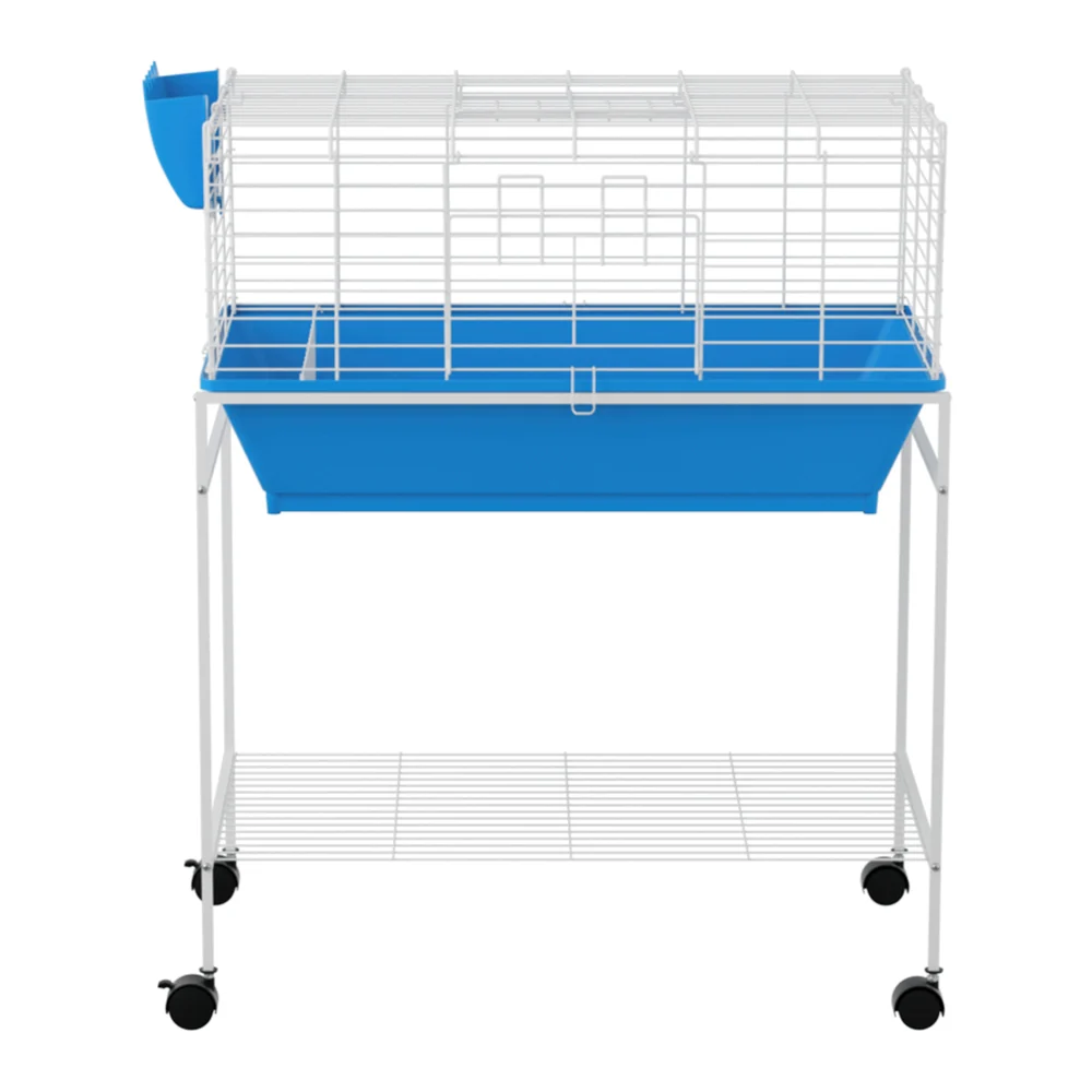 Rabbit Cage Hutch Cages Indoor Hamster Enclosure Carrier Bunny Blue - Nurns