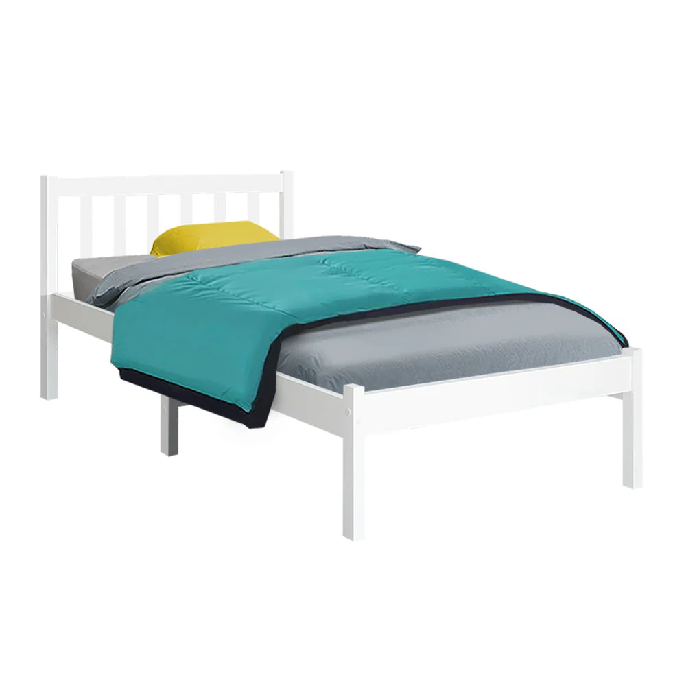 Jade Bed & Mattress Package no Drawers - White Single - Nurns