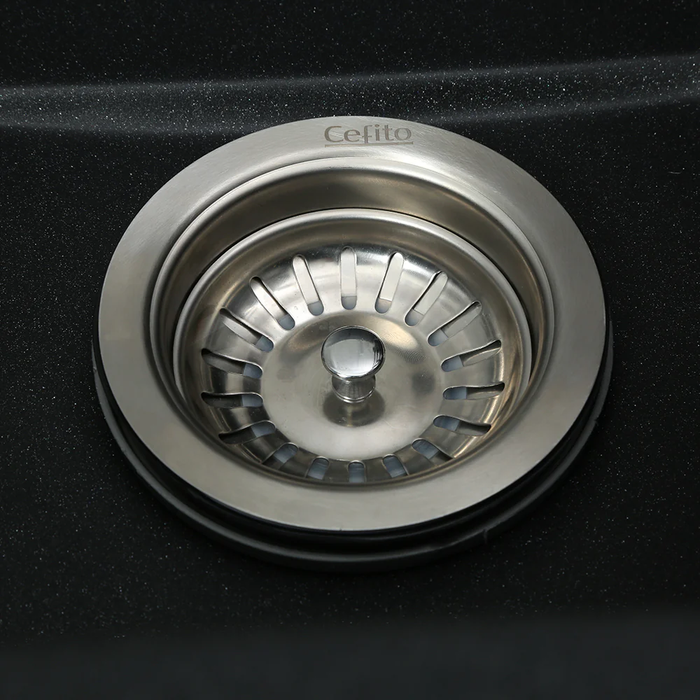 Kitchen Sink 80X48CM Granite Stone Kitchen Sinks in Black - Nurns