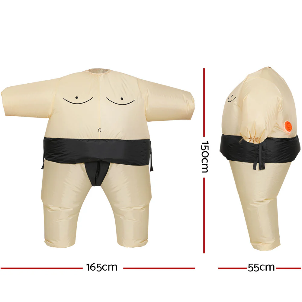 Inflatable Sumo Costume Adult Suit Blow Up Party Fancy Dress Halloween Cosplay - Nurns
