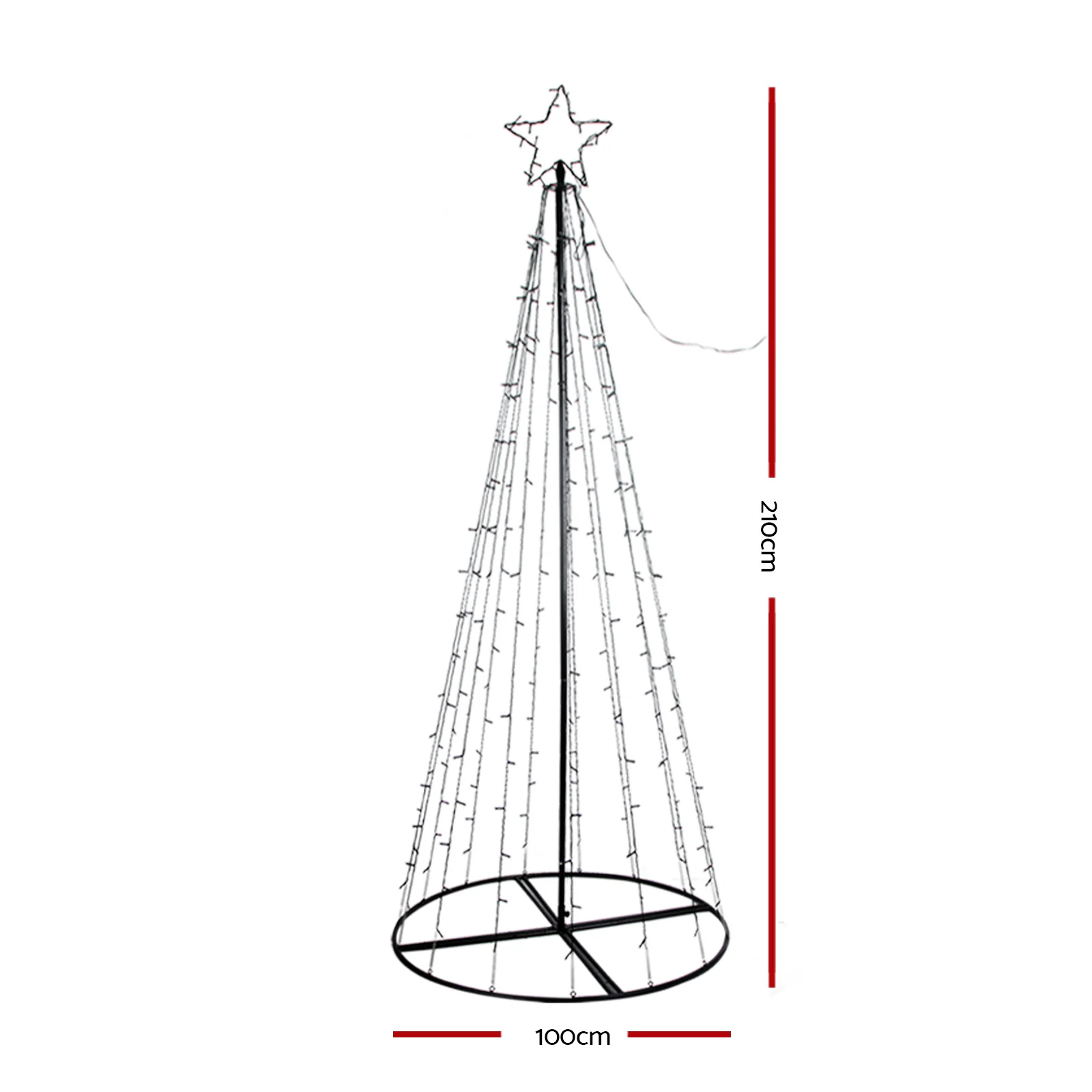 7ft 2.1m 264 LED Solar Christmas Tree Xmas Tree Decor - Multi Colour - Nurns