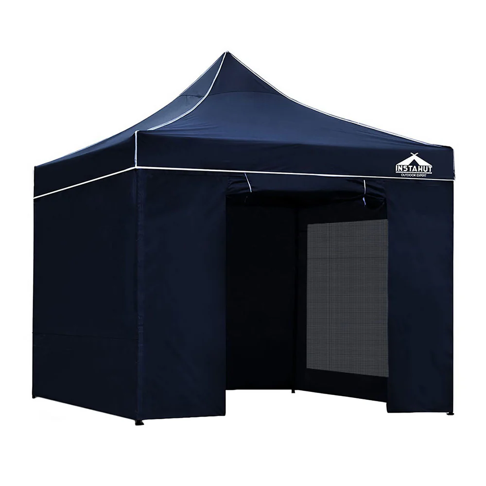 Instahut Gazebo Pop Up Marquee 3x3 Folding Tent Gazebos Camping 500D Oxford Navy - Nurns