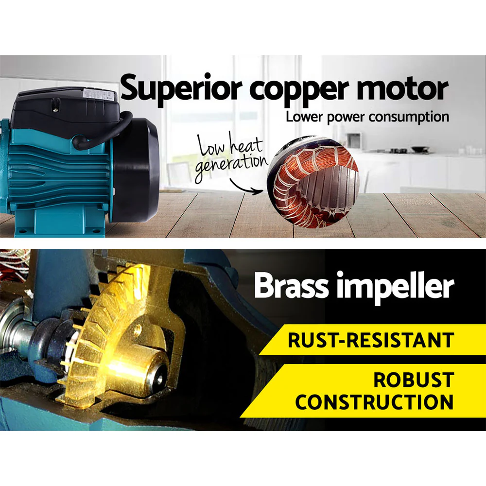 Auto Peripheral Water Pump Clean Electric Garden Farm Rain Tank Irrigation QB60 Yellow - Nurns