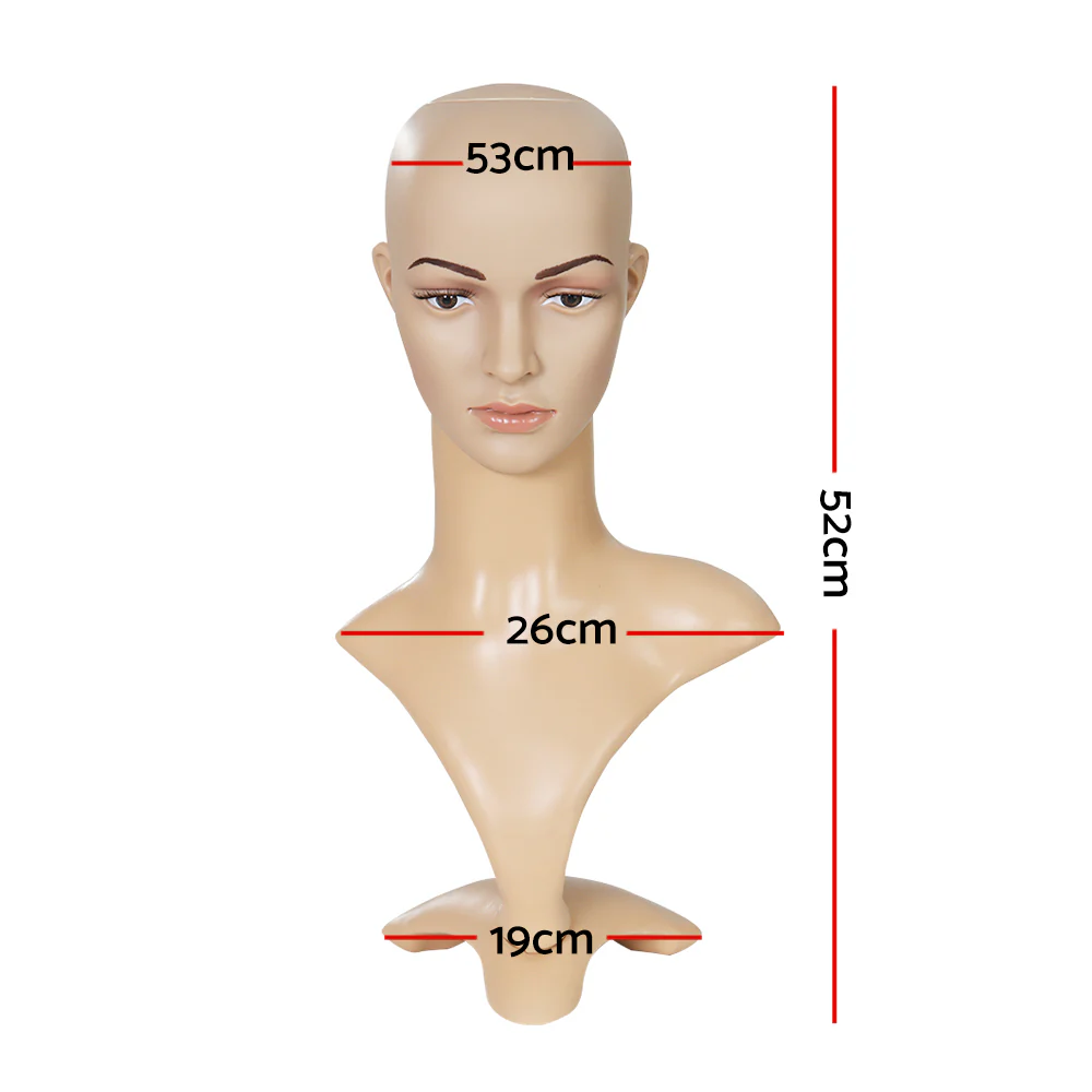 Female Mannequin Head Dummy Model Display Stand - Nurns