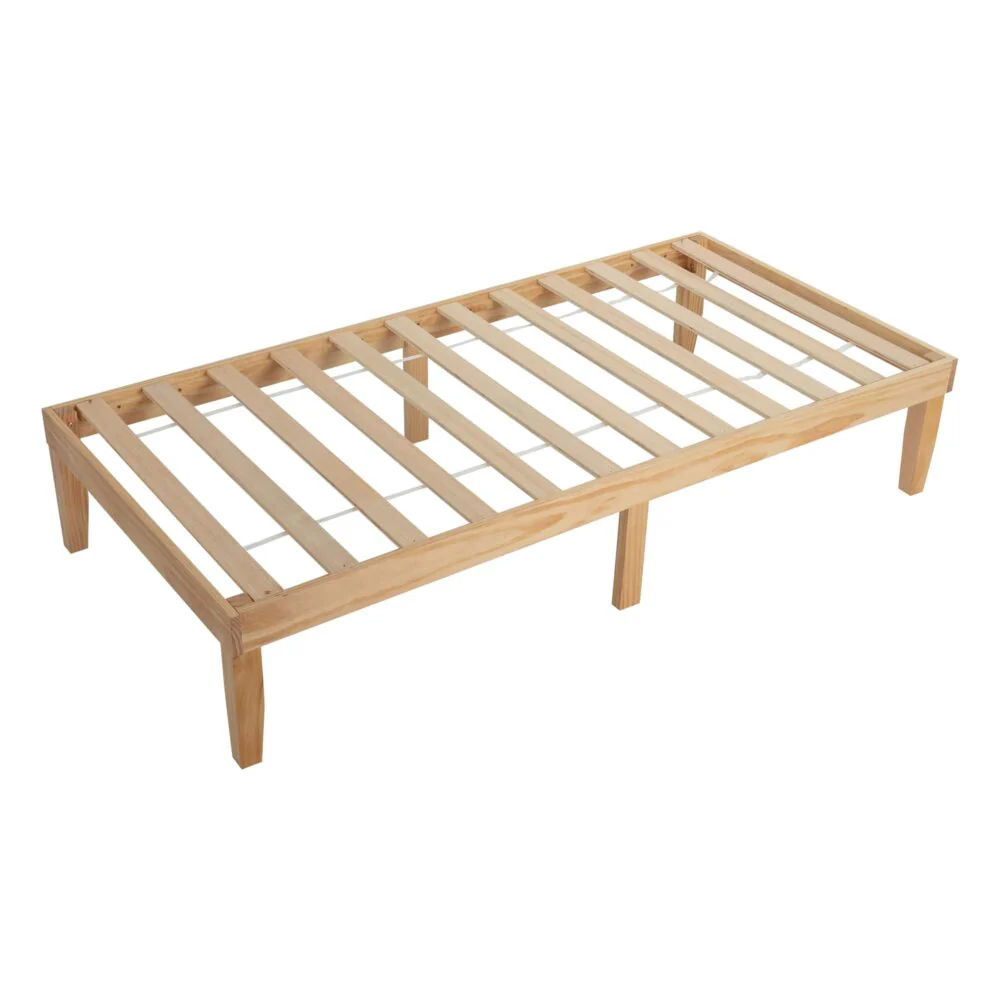 Lorelei Warm Wooden Natural Bed Base Frame - Wood King Single - Nurns