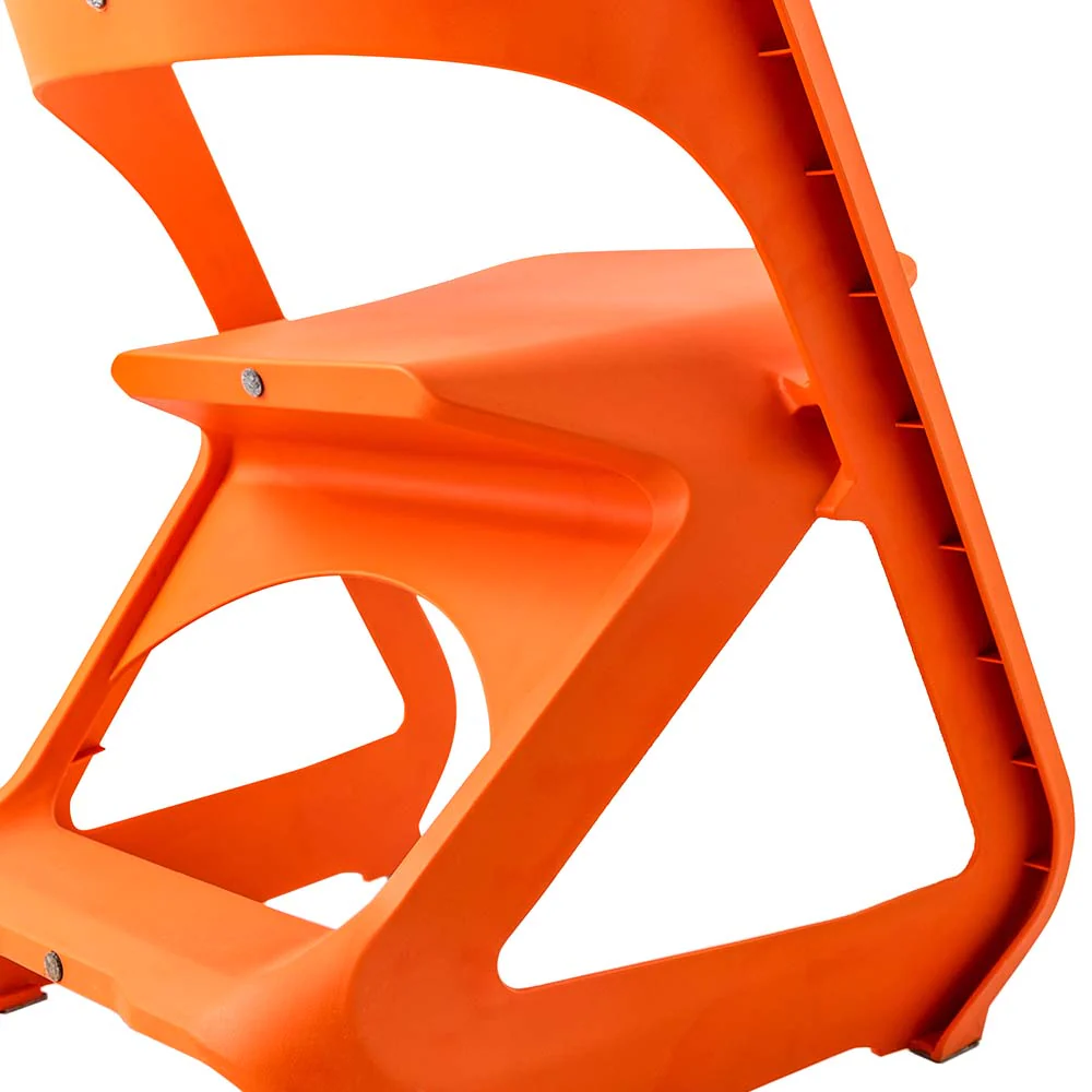 Kendall Set of 4 Dining Chairs Office Cafe Lounge Seat Stackable Plastic Leisure - Orange - Nurns