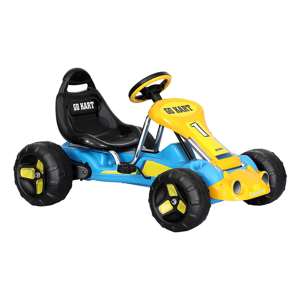 Kids Pedal Go Kart Ride On Toys Racing Car Plastic Tyre - Blue - Nurns