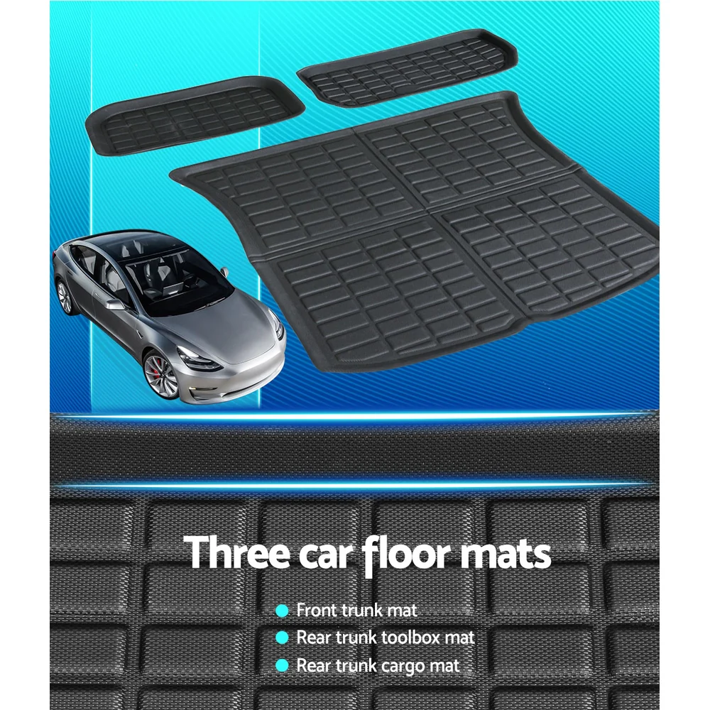 Tesla Model Y 2021-2024 Rear Well Front Cargo Trunk Toolbox Boot Liner Floor Mat - Nurns