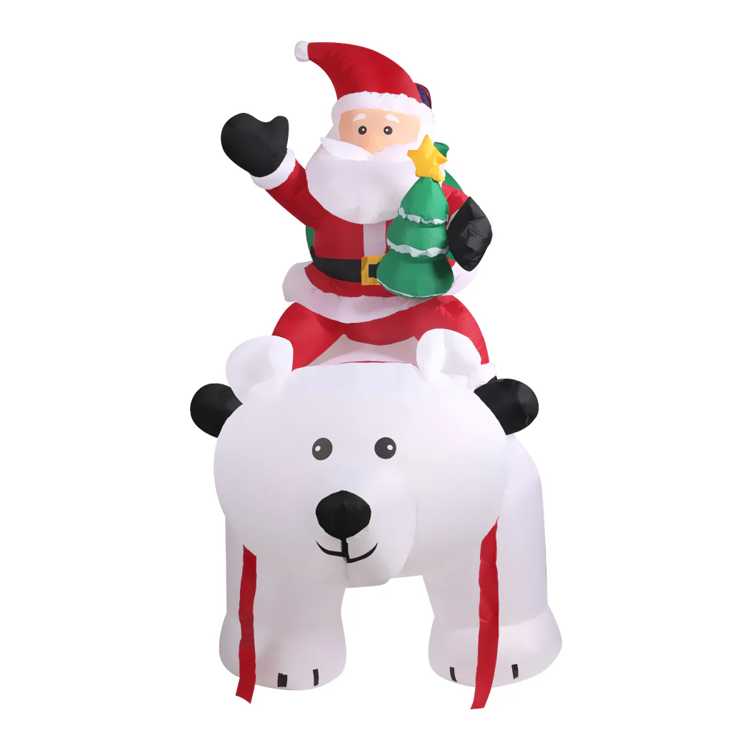 Frenzy Santa Christmas Inflatable Outdoor Xmas Decorations - 1.7M - Nurns