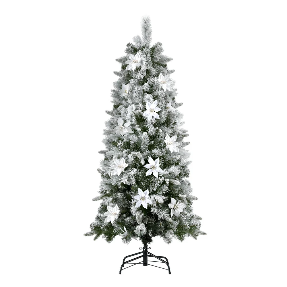 6ft 1.8m 564 Tips Christmas Tree Xmas Tree Snow Flocked Flowers Decor - Nurns