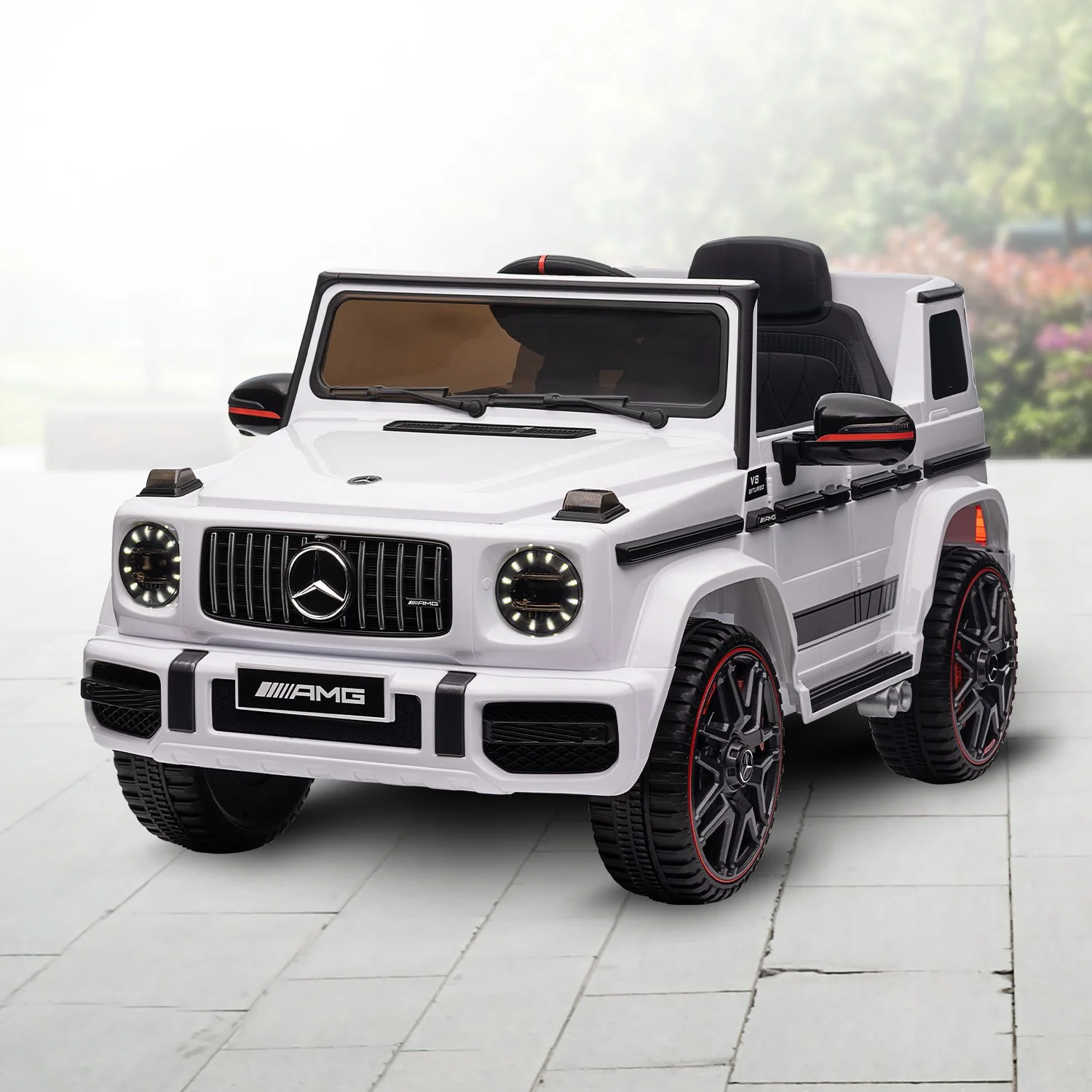 Mercedes Benz AMG G63 Licensed Kids Ride On Electric Car Remote Control - White - Nurns