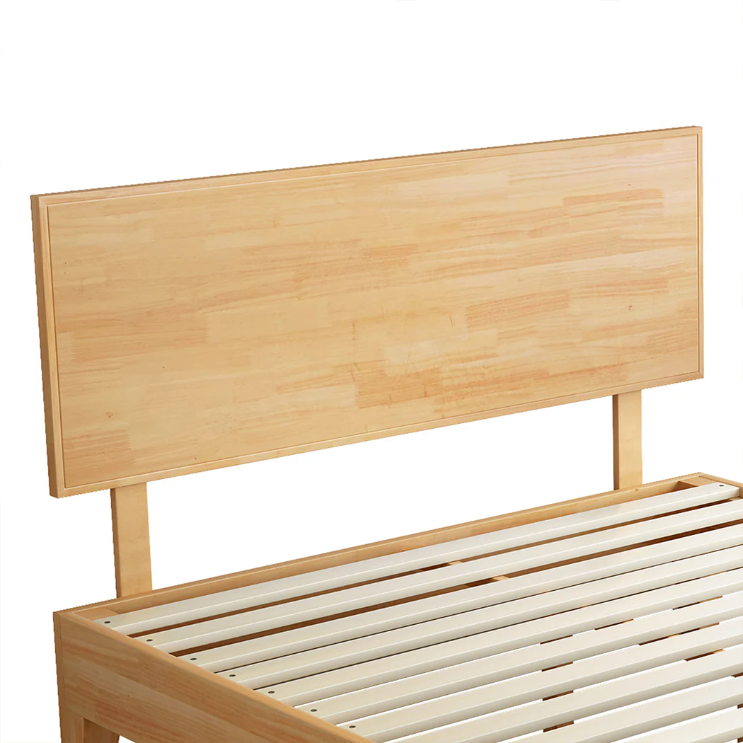 Naomi Rubberwood Bed Frame - Natural Double - Nurns