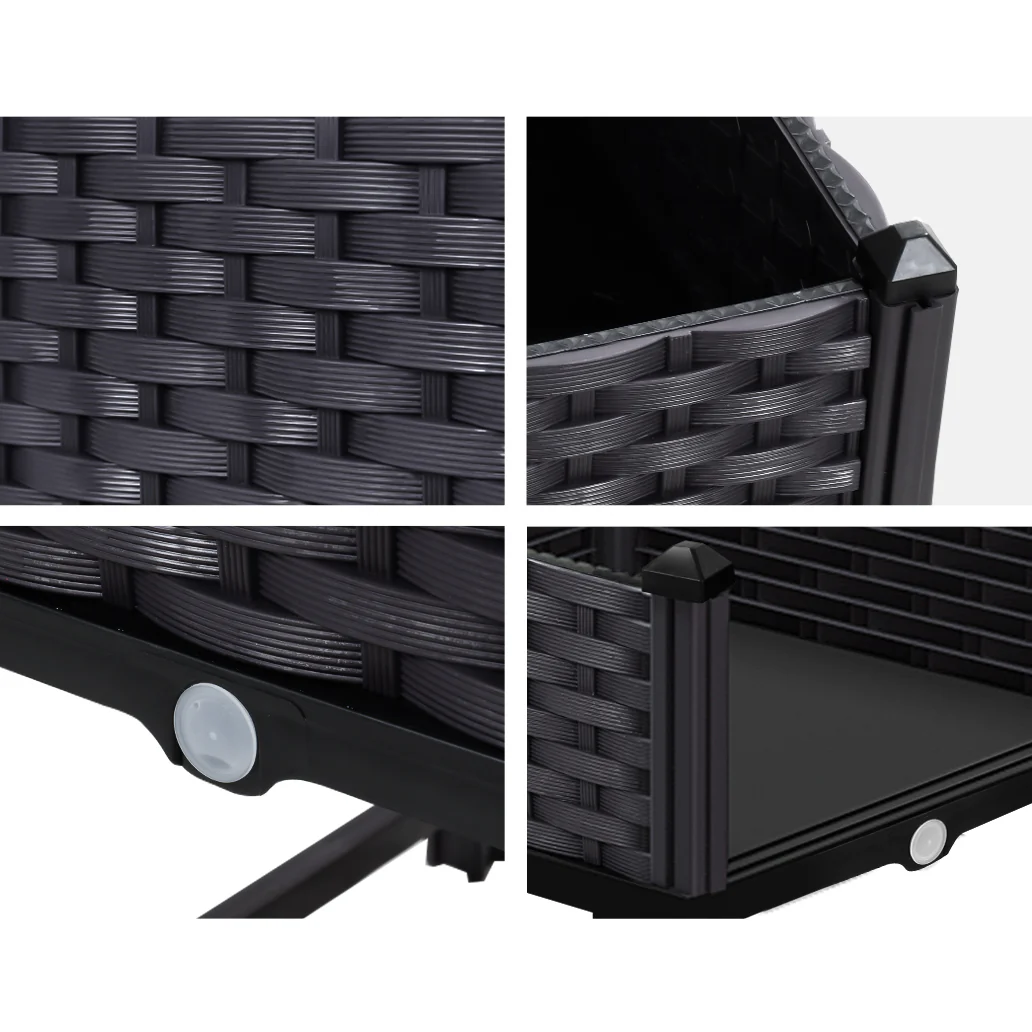 Garden Bed 40x40x23cm PP Planter Box Raised Container Growing Herb - Nurns