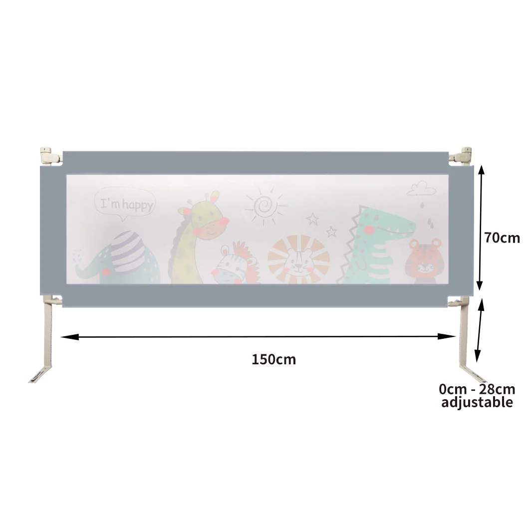 Kids Baby Safety Bed Rail Adjustable Folding Child Toddler Protect - Small - Nurns