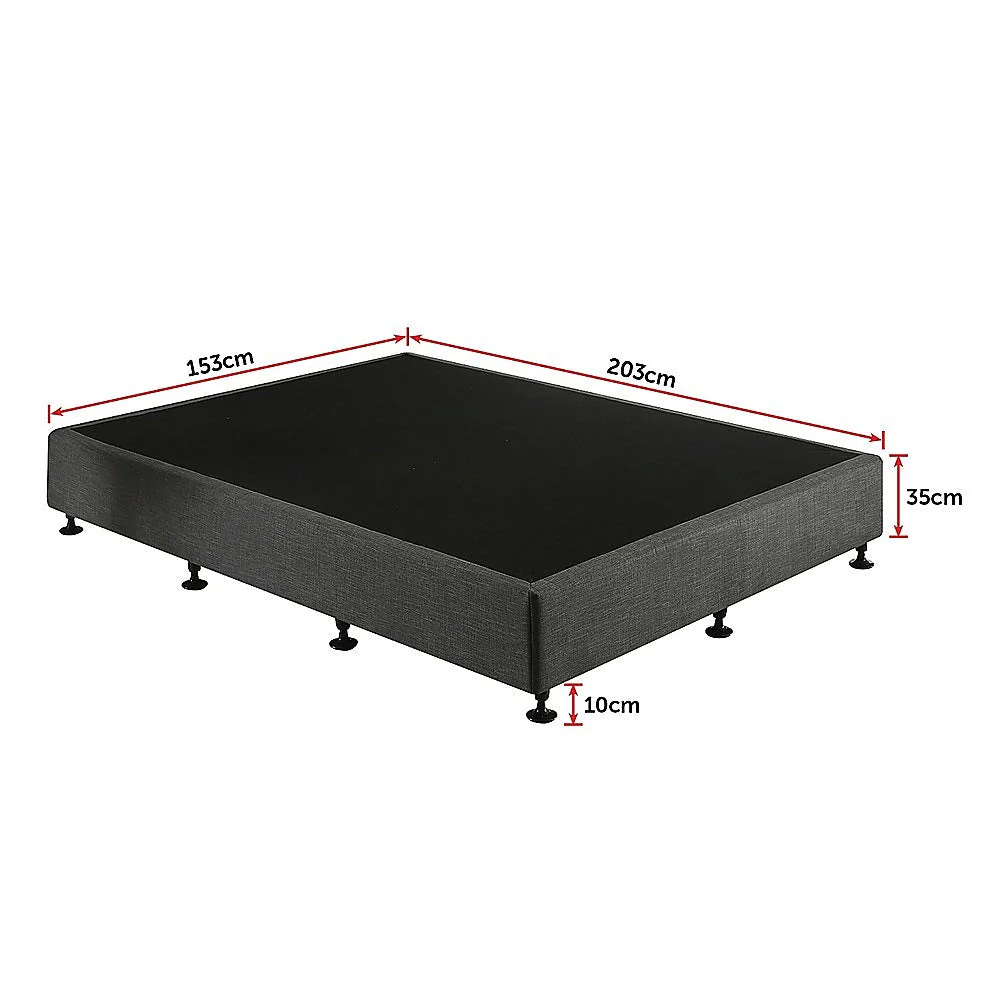 Frolic Ensemble Bed Base & Mattress Package with 34cm Mattress - Graphite Queen - Nurns