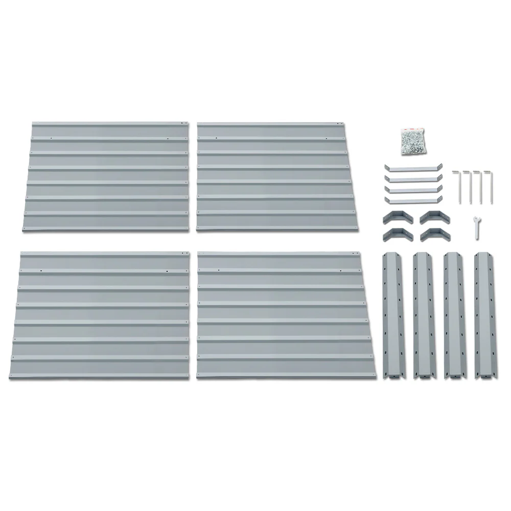 Set of 2 Garden Bed 100x100x77cm Planter Box Raised Container Galvanised - Nurns