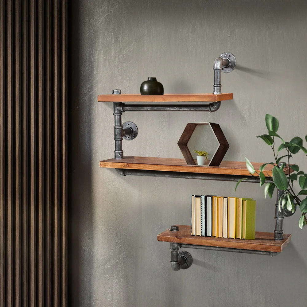 Artiss Floating DIY Pipe Shelf 3 Tiers - Iona - Nurns
