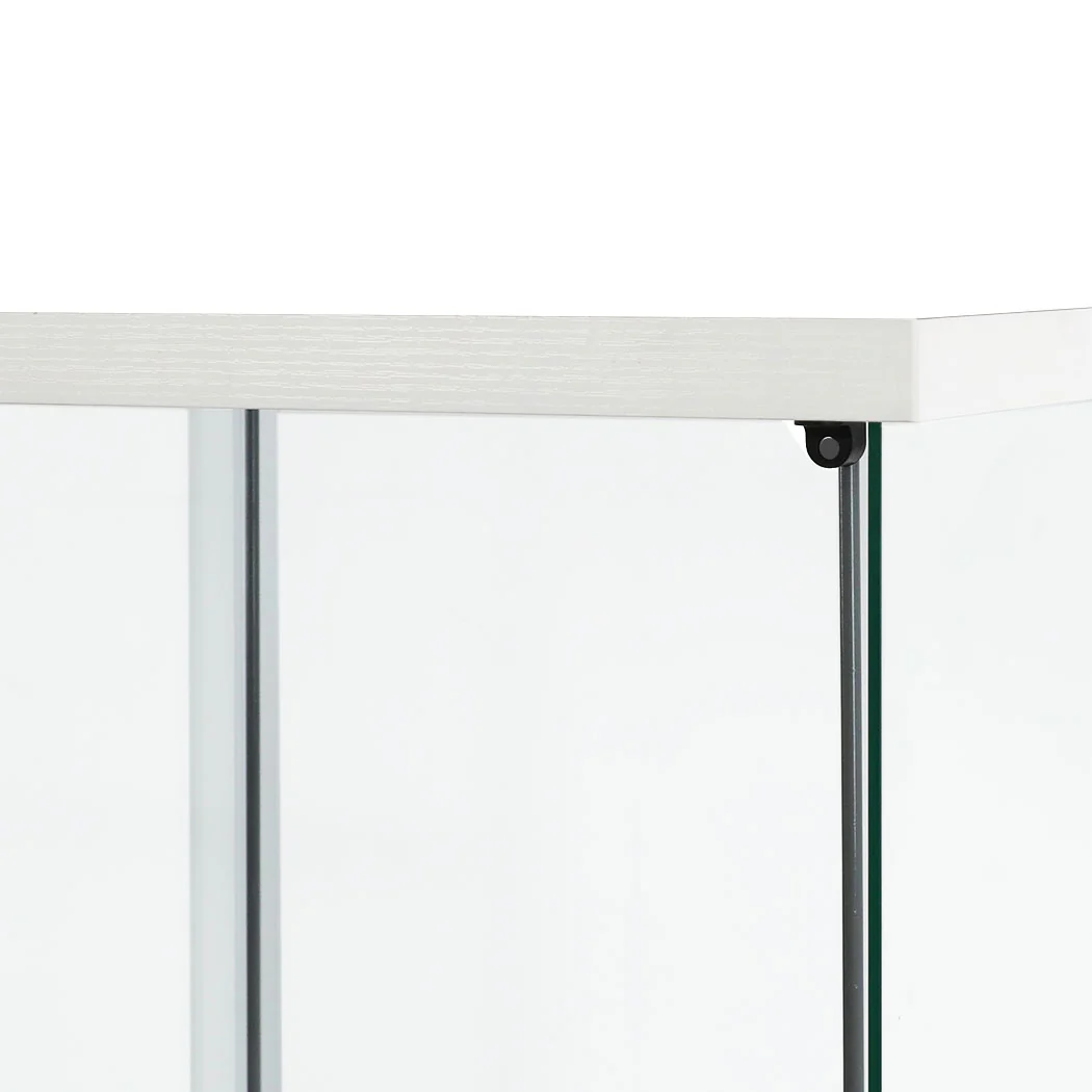 Stacked Display Cabinet Tempered Glass White - Nurns