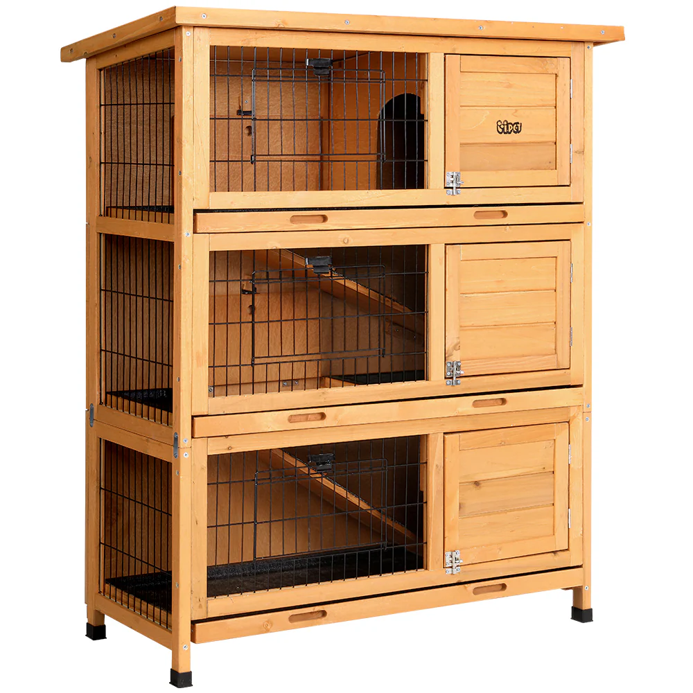 Rabbit Hutch Wooden Cage Pet hutch Chicken Coop 91.5cm x 46cm x 116.5cm - Nurns