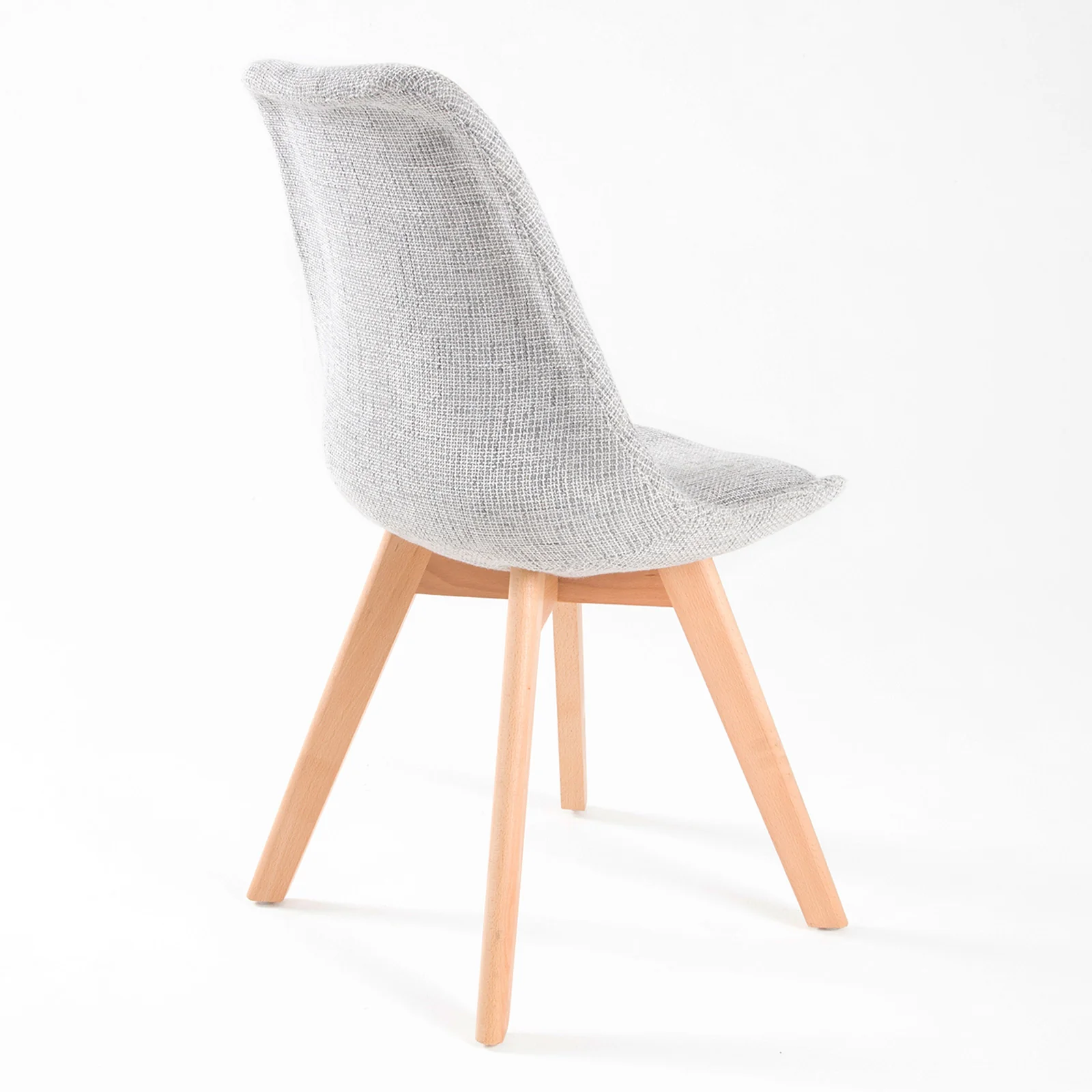 Fleur Set of 2 Retro Dining Cafe Chair Padded Seat - Grey - Nurns